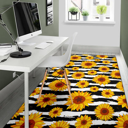 Sunflower Pattern Print Design SF010 Area Rugs