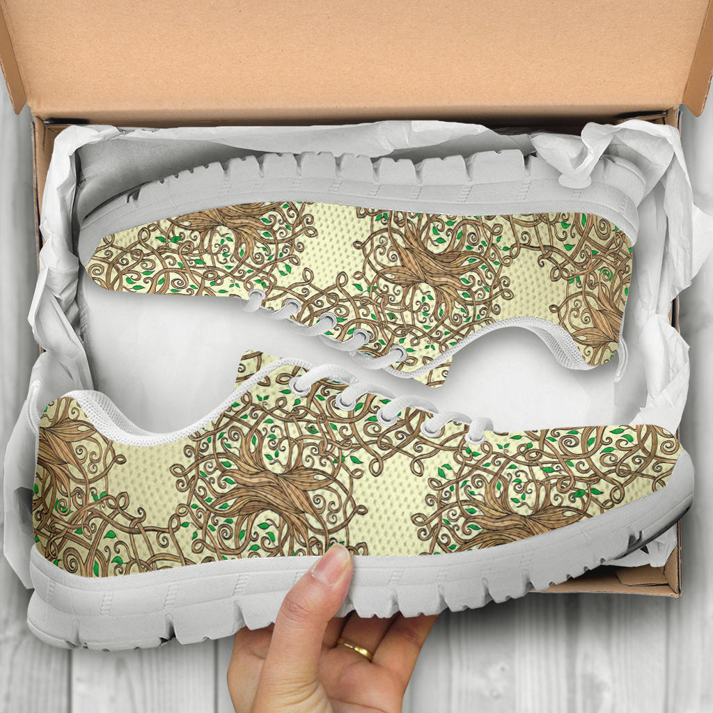 Celtic Tree of life Sneakers White Bottom Shoes