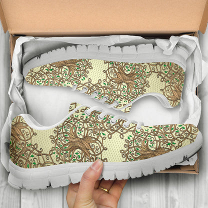 Celtic Tree of life Sneakers White Bottom Shoes