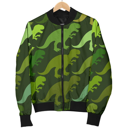 T Rex Pattern Print Design A03 Women's Bomber Jacket