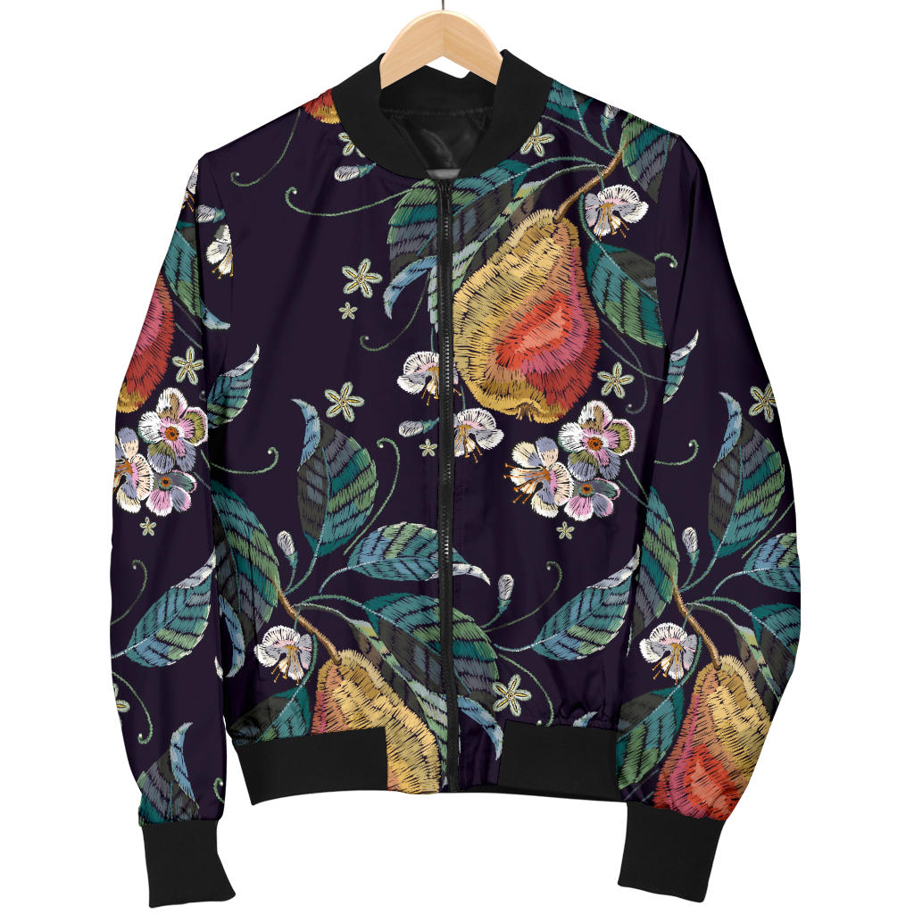 Pear Pattern Print Design PE02 Men Bomber Jacket