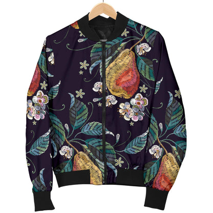 Pear Pattern Print Design PE02 Men Bomber Jacket