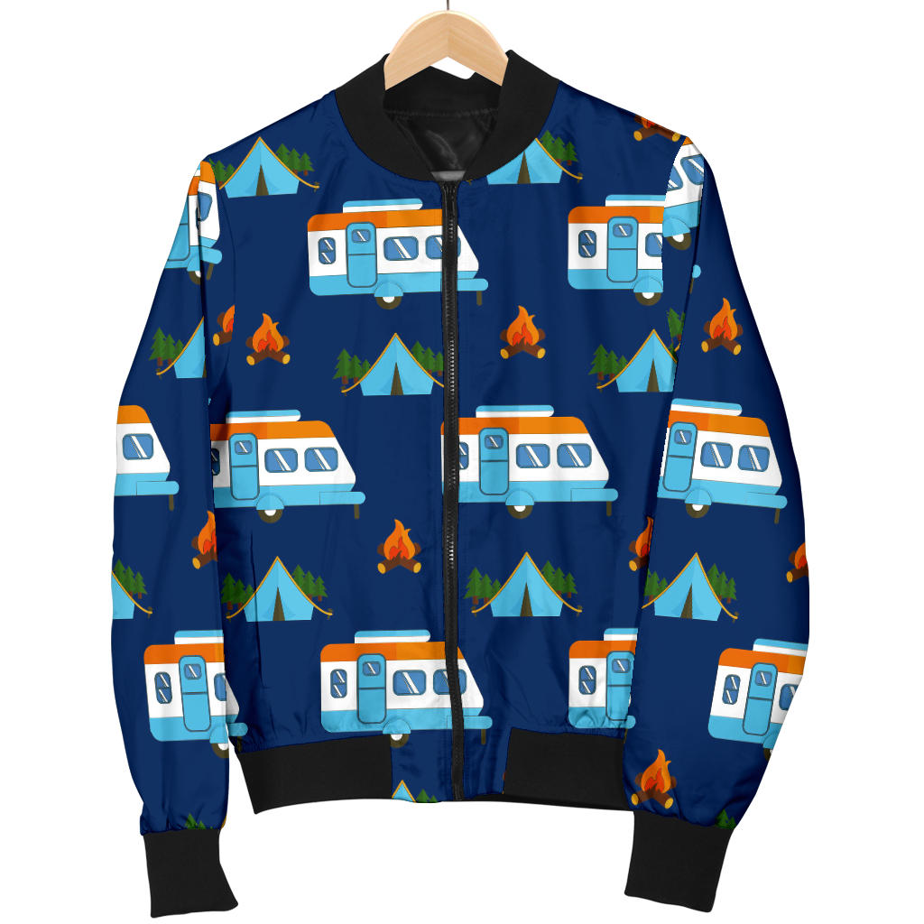 Camper Pattern Camping Themed No 3 Print Men Bomber Jacket