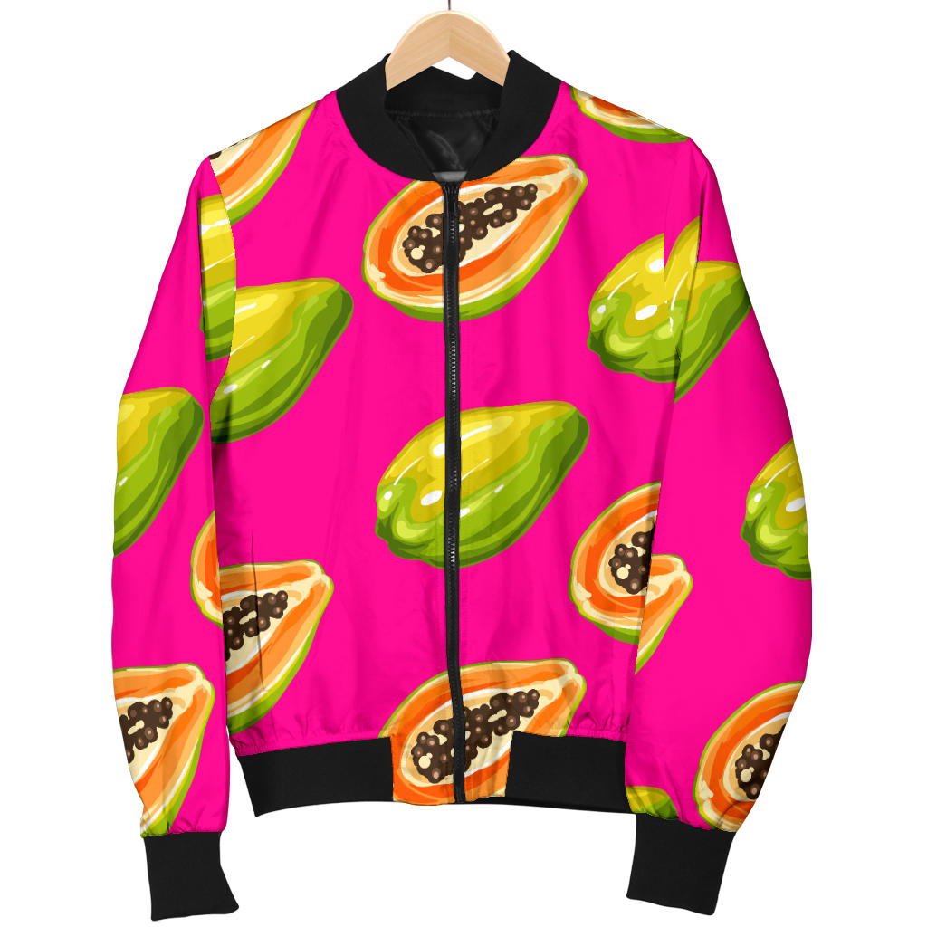Papaya Pattern Print Design PP02 Women Bomber Jacket