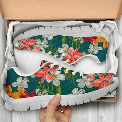 Amaryllis Pattern Print Design AL06 Sneakers White Bottom Shoes