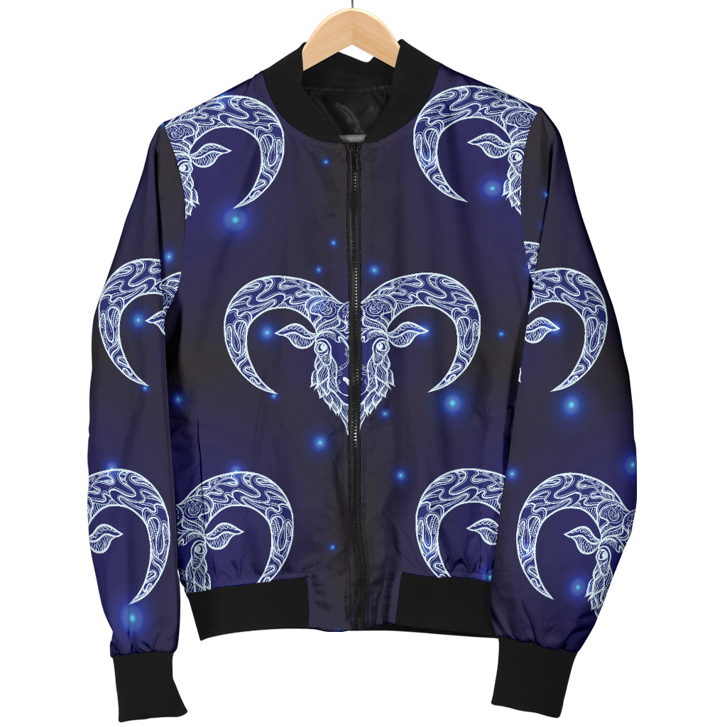 Aries Zodiac Pattern Print Design 01 Women's Bomber Jacket