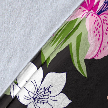Lily Pattern Print Design LY02 Fleece Blanket