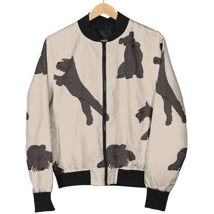 Schnauzers Pattern Print Design A06 Women's Bomber Jacket