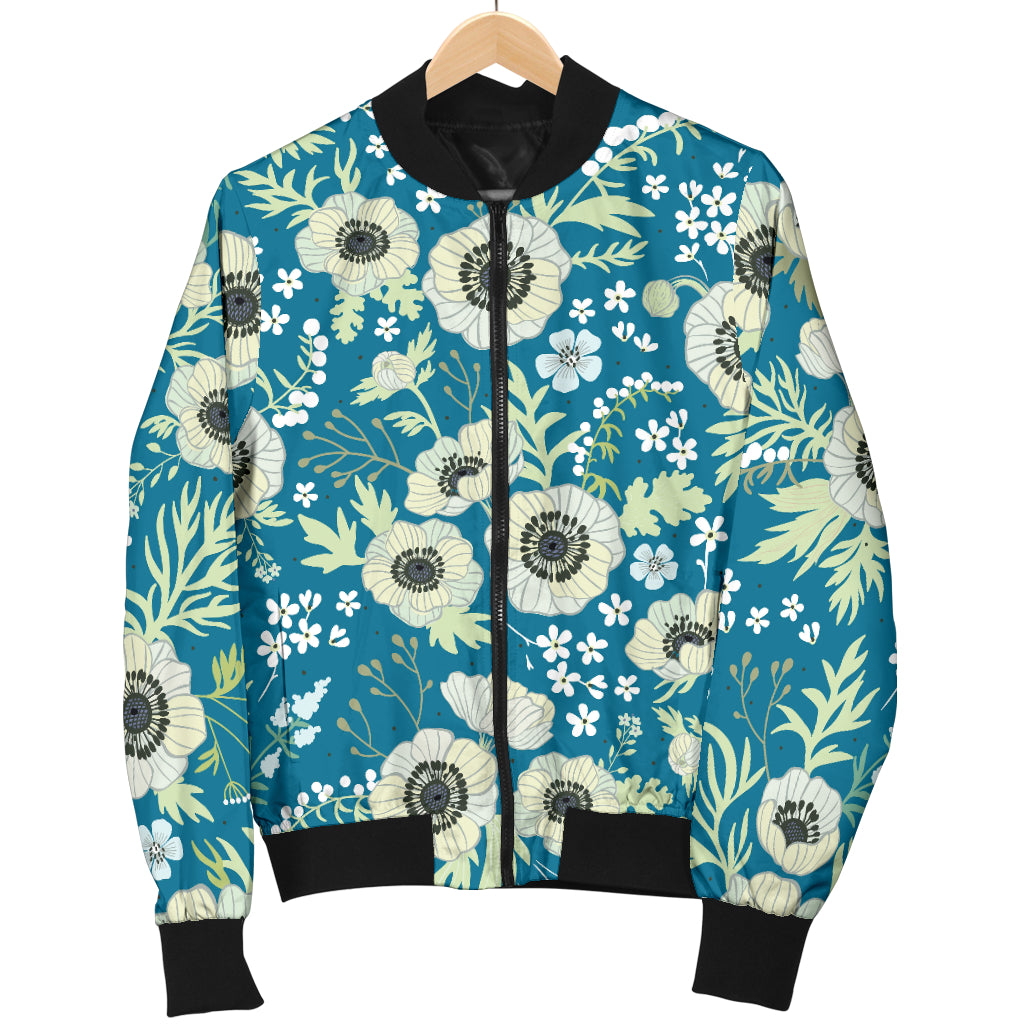 Anemone Pattern Print Design 01 Women's Bomber Jacket