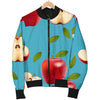 Apple Pattern Print Design AP012 Women Bomber Jacket