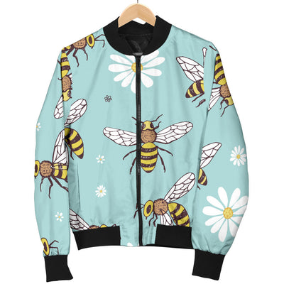 Bee Pattern Print Design BEE010 Men Bomber Jacket