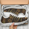 Gold African Design Sneakers White Bottom Shoes