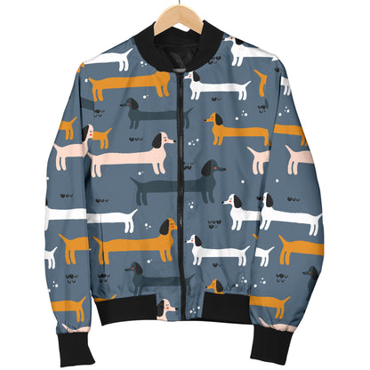 Dachshund Pattern Print Design 012 Women's Bomber Jacket