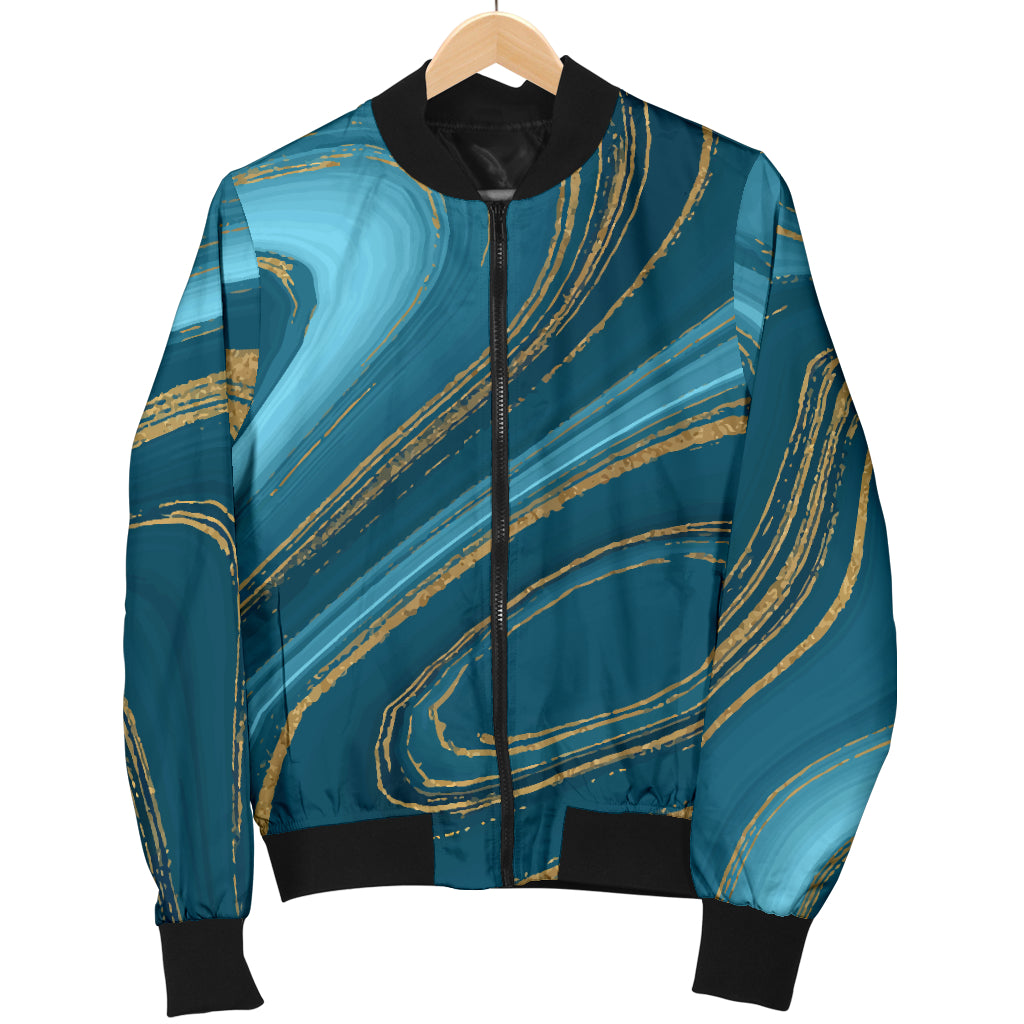 Liquid Pattern Print Design 04 Women's Bomber Jacket