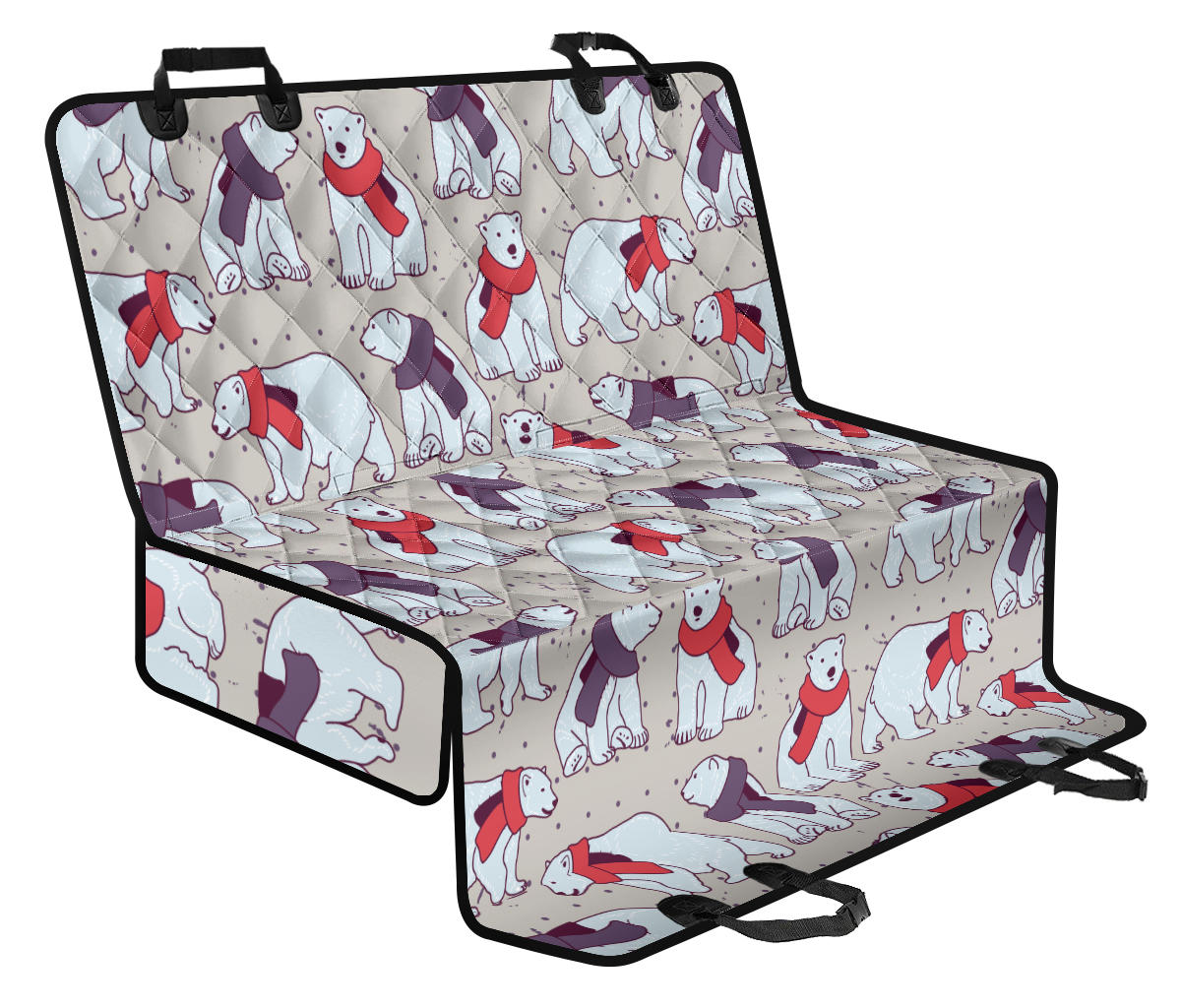Polar Bear Pattern Print Design PB04 Rear Dog  Seat Cover