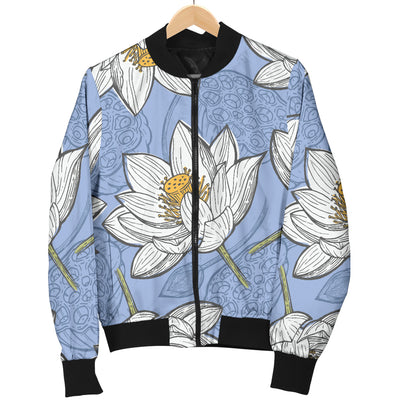 Lotus Pattern Print Design 04 Women's Bomber Jacket