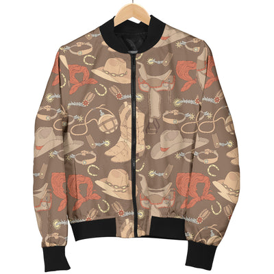 Cowboy Pattern Print Design 02 Women's Bomber Jacket