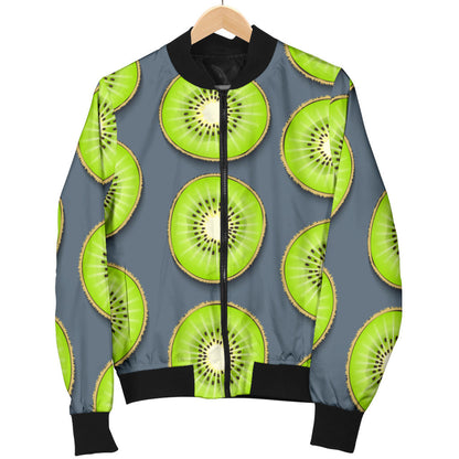Kiwi Pattern Print Design KW06 Men Bomber Jacket