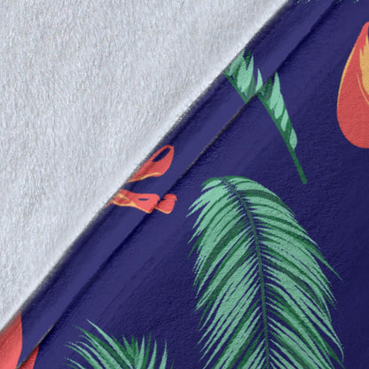 Palm Leaves Pattern Print Design PL011 Fleece Blanket