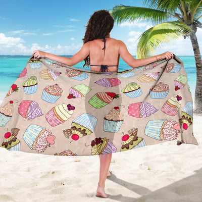 Cupcake Pattern Print Design CP06 Sarong Pareo Wrap