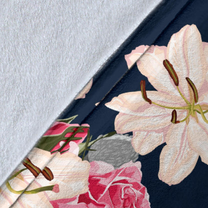 Lily Pattern Print Design LY04 Fleece Blanket