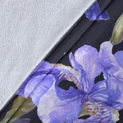 Iris Pattern Print Design IR04 Fleece Blanket
