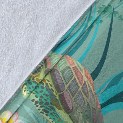 Sea Turtle Pattern Print Design T012 Fleece Blanket
