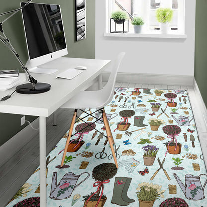 Gardening Pattern Print Design G01 Area Rugs
