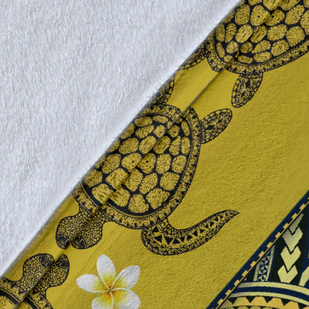 Polynesian Turtle Hawaiian Design Print Fleece Blanket