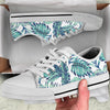 Pattern Tropical Palm Leaves White Bottom Low Top Shoes