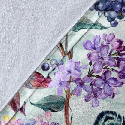 Lilac Pattern Print Design LI06 Fleece Blanket