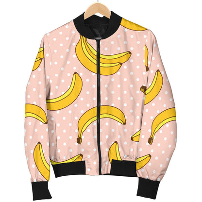 Banana Pattern Print Design BA06 Women Bomber Jacket