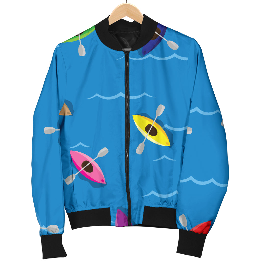 Kayak Pattern Print Design 03 Women's Bomber Jacket