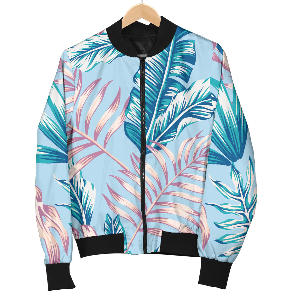 Tropical Flower Pattern Print Design TF01 Men Bomber Jacket