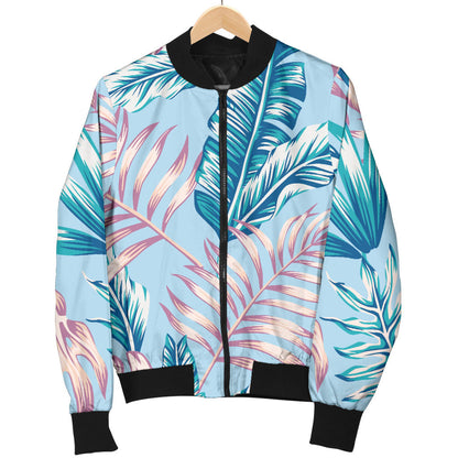 Tropical Flower Pattern Print Design TF01 Men Bomber Jacket