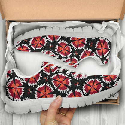 Carnations Pattern Print Design CN03 Sneakers White Bottom Shoes