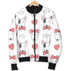 Bull Terriers Pattern Print Design 08 Women's Bomber Jacket