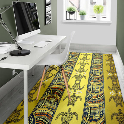 Polynesian Turtle Hawaiian Design Print Area Rugs