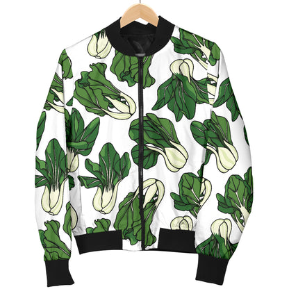 Bok Choy Pattern Print Design 02 Women's Bomber Jacket