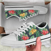 Bird Of Paradise Pattern Print Design BOP09 White Bottom Low Top Shoes