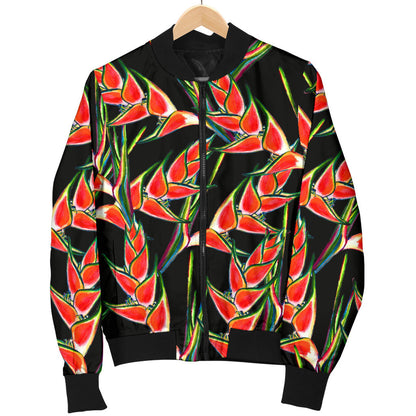 Heliconia Pattern Print Design HL010 Men Bomber Jacket
