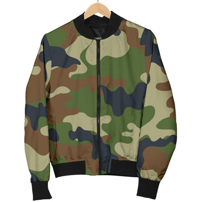 Army Camouflage Pattern Print Design 01 Women's Bomber Jacket