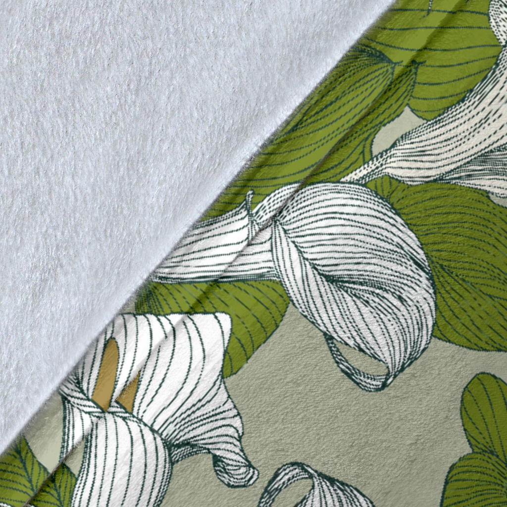 Lily Pattern Print Design LY08 Fleece Blanket