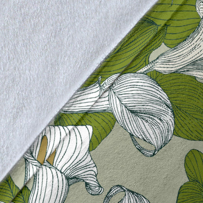 Lily Pattern Print Design LY08 Fleece Blanket