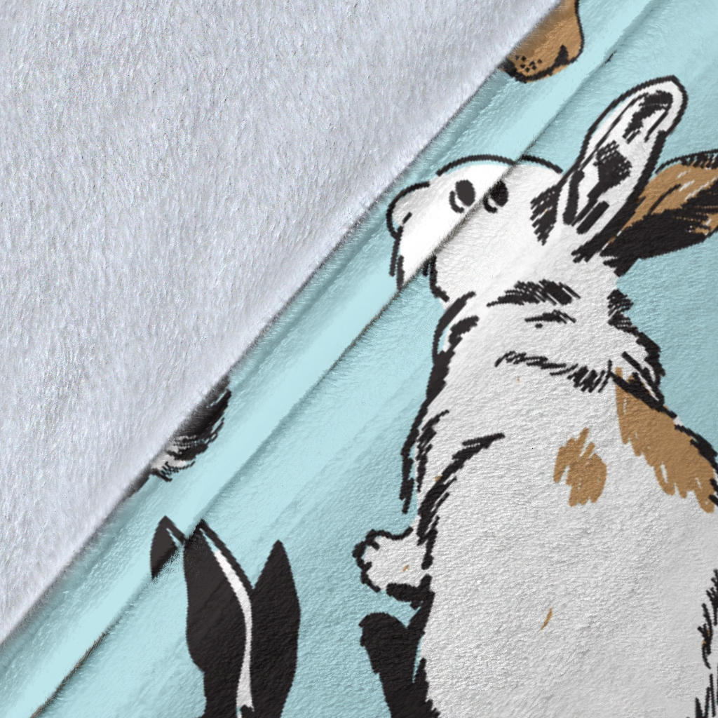 Rabbit Pattern Print Design RB018 Fleece Blanket