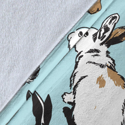 Rabbit Pattern Print Design RB018 Fleece Blanket