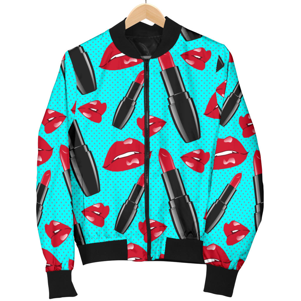 Lipstick Pattern Print Design LT02 Men Bomber Jacket