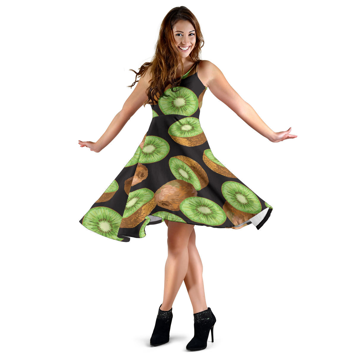 Kiwi Pattern Print Design KW03 Midi Dress