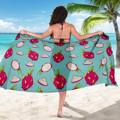 Dragonfruit Pattern Print Design DF01 Sarong Pareo Wrap