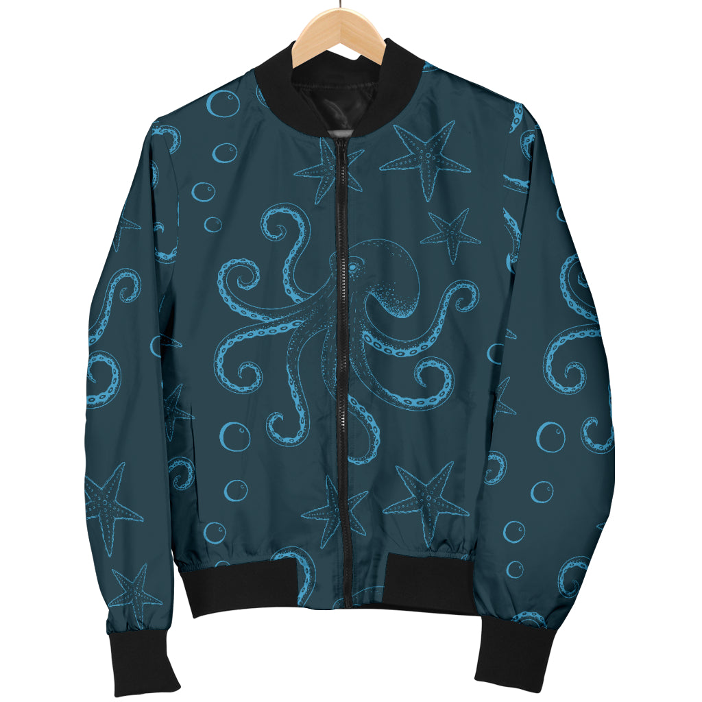 Octopus Pattern Print Design A05 Women's Bomber Jacket